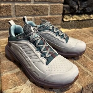 Merrell Moab Speed 2 Womens Hiking Trail Shoes Size 9 Gray Purple Teal Gum #372